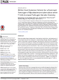 Cover page: Within Host Evolution Selects for a Dominant Genotype of Mycobacterium tuberculosis while T Cells Increase Pathogen Genetic Diversity