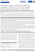 Cover page: Antibodies to SARS-CoV-2 in All of Us Research Program Participants, January 2-March 18, 2020