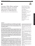 Cover page: Genome-Wide Meta-analysis Identifies Genetic Variants Associated With Glycemic Response to Sulfonylureas