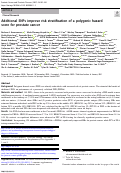 Cover page: Additional SNPs improve risk stratification of a polygenic hazard score for prostate cancer