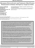 Cover page: Discrepancy Between Invasive and Noninvasive Blood Pressure Measurements in Patients with Sepsis by Vasopressor Status