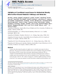 Cover page: Validation of candidate causal genes for obesity that affect shared metabolic pathways and networks