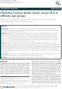 Cover page: Predicting invasive breast cancer versus DCIS in different age groups.