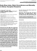 Cover page: Body Mass Index, Waist Circumference and Mortality in Kidney Transplant Recipients