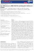 Cover page: Sex differences in LRRK2 G2019S and idiopathic Parkinson's Disease