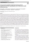 Cover page: Socioeconomic inequalities in dementia risk among a French population-based cohort: quantifying the role of cardiovascular health and vascular events