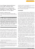 Cover page: Acute Human Immunodeficiency Virus (HIV) Syndrome After Nonadherence to Antiretroviral Therapy in a Patient With Chronic HIV Infection: A Case Report