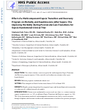 Cover page: Effect of a Multicomponent Sepsis Transition and Recovery Program on Mortality and Readmissions After Sepsis: The Improving Morbidity During Post-Acute Care Transitions for Sepsis Randomized Clinical Trial*