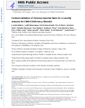 Cover page: Content Validation of Clinician-Reported Items for a Severity Measure for CDKL5 Deficiency Disorder