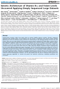 Cover page: Genetic Architecture of Vitamin B12 and Folate Levels Uncovered Applying Deeply Sequenced Large Datasets