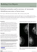 Cover page: Initial presentation and recurrence of metastatic rhabdomyosarcoma as breast mass