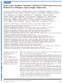 Cover page: DNA Copy Number Variants of Known Glaucoma Genes in Relation to Primary Open-Angle GlaucomaDNA Copy Number Variants in POAG