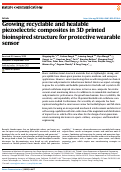 Cover page: Growing recyclable and healable piezoelectric composites in 3D printed bioinspired structure for protective wearable sensor.