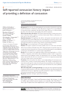 Cover page: Self-reported concussion history: impact of providing a definition of concussion.