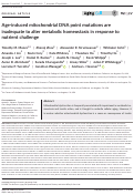 Cover page: Age‐induced mitochondrial DNA point mutations are inadequate to alter metabolic homeostasis in response to nutrient challenge