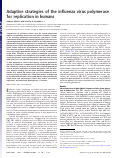 Cover page: Adaptive strategies of the influenza virus polymerase for replication in humans