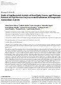 Cover page: Study of Antibacterial Activity of Root Bark, Leaves, and Pericarp Extracts of Diploknema butyracea and Evaluation of Prospective Antioxidant Activity.