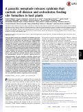 Cover page: A parasitic nematode releases cytokinin that controls cell division and orchestrates feeding site formation in host plants
