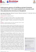 Cover page: Draft genome sequence of multidrug-resistant Citrobacter portucalensis BAU_133-2 strain isolated from a domestic duck (Anas platyrhynchos domesticus) in Bangladesh.