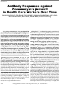 Cover page: Antibody Responses against Pneumocystis jirovecii in Health Care Workers Over Time - Volume 19, Number 10—October 2013 - Emerging Infectious Diseases journal - CDC