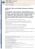 Cover page: APOE, MAPT, and SNCA Genes and Cognitive Performance in Parkinson Disease