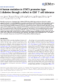 Cover page: A human mutation in STAT3 promotes type 1 diabetes through a defect in CD8+ T cell tolerance