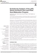 Cover page: Evolutionary Analysis of the <i>LAFL</i> Genes Involved in the Land Plant Seed Maturation Program.