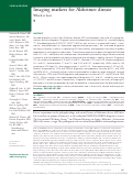 Cover page: Imaging markers for Alzheimer disease