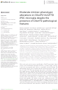 Cover page: Moderate intrinsic phenotypic alterations in <i>C9orf72</i> ALS/FTD iPSC-microglia despite the presence of C9orf72 pathological features.