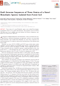 Cover page: Draft Genome Sequences of Three Strains of a Novel Rhizobiales Species Isolated from Forest Soil.