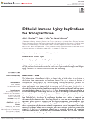 Cover page: Editorial: Immune Aging: Implications for Transplantation