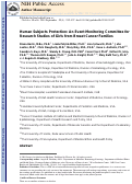 Cover page: Human Subjects Protection: An Event Monitoring Committee for Research Studies of Girls From Breast Cancer Families