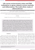 Cover page: Life course socioeconomic status and DNA methylation in genes related to stress reactivity and inflammation: The multi-ethnic study of atherosclerosis