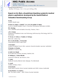 Cover page: Report on G4‐Med, a Geant4 benchmarking system for medical physics applications developed by the Geant4 Medical Simulation Benchmarking Group