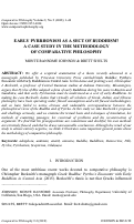 Cover page: Early Pyrrhonism as a Sect of Buddhism? A Case Study in the Methodology of Comparative Philosophy