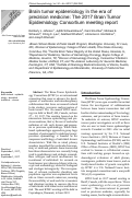 Cover page: Brain tumor epidemiology in the era of precision medicine: The 2017 Brain Tumor Epidemiology Consortium meeting report