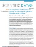 Cover page: Transcriptome and translatome profiles of Streptomyces species in different growth phases