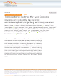 Cover page: Transcriptomic evidence that von Economo neurons are regionally specialized extratelencephalic-projecting excitatory neurons