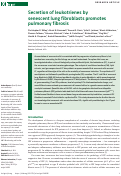 Cover page: Secretion of leukotrienes by senescent lung fibroblasts promotes pulmonary fibrosis.