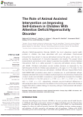 Cover page: The Role of Animal Assisted Intervention on Improving Self-Esteem in Children With Attention Deficit/Hyperactivity Disorder.