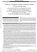 Cover page: Predictors of Cognitive Change in Parkinson Disease