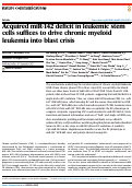 Cover page: Acquired miR-142 deficit in leukemic stem cells suffices to drive chronic myeloid leukemia into blast crisis