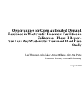 Cover page: Opportunities for Open Automated Demand Response in Wastewater Treatment Facilities in California - Phase II Report. San Luis Rey Wastewater Treatment Plant Case Study