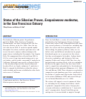 Cover page: Status of the Siberian Prawn, <em>Exopalaemon modestus</em>, in the San Francisco Estuary