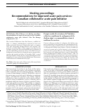 Cover page: Meeting Proceedings: Recommendations for Improved Acute Pain Services: Canadian Collaborative Acute Pain Initiative