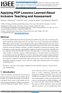 Cover page: Applying PDP Lessons Learned About Inclusive Teaching and Assessment