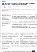 Cover page: The Retina in Alzheimers Disease: Histomorphometric Analysis of an Ophthalmologic Biomarker.