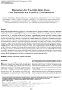 Cover page: Biomarkers for Traumatic Brain Injury: Data Standards and Statistical Considerations