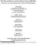 Cover page: The National Human Activity Pattern Survey (NHAPS): A resource for assessing exposure to environmental pollutants