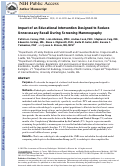 Cover page: Impact of an educational intervention designed to reduce unnecessary recall during screening mammography.